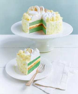 Tegral Satin Crème Cake Green Velvet