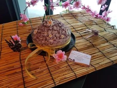 Salted Corn with Lotus Seed and Sweet Potato Base